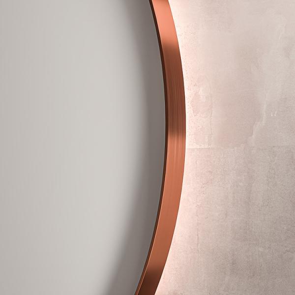 Sanibell Ink SP17 rundt spejl m/backlight, varme og sensor &Oslash;80  - B&oslash;rstet kobber