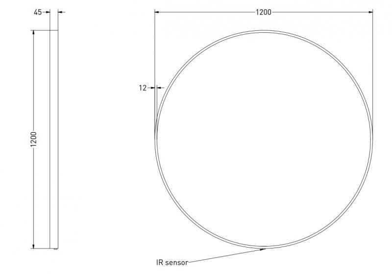 Sanibell Ink SP24 rundt spejl m/lys, varme og sensor &Oslash;120 - Mat hvid