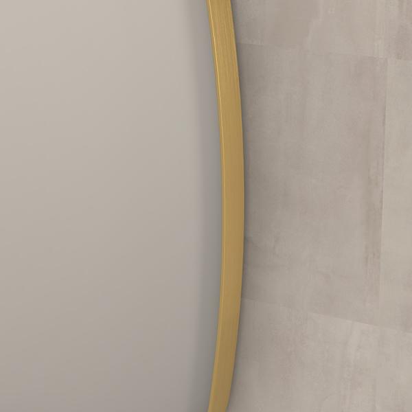 Sanibell Ink SP29 superellipse spejl m/ramme 60 x 60 cm - B&oslash;rstet mat guld