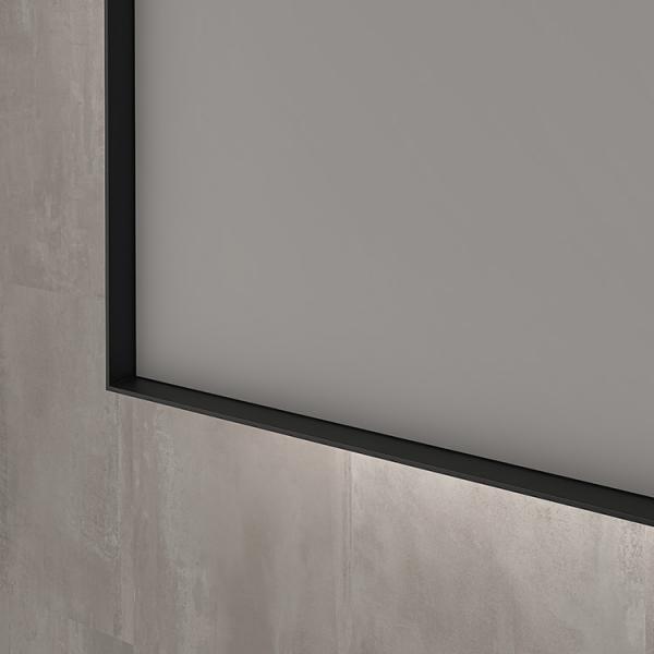 Sanibell Ink SP32 firkantet spejl m/backlight, varme og sensor 60 x 80 cm - B&oslash;rstet gunmetal