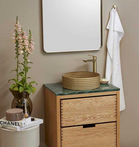 Cass&oslash;e Sleek h&aring;ndvaskarmatur t/bowlevask - B&oslash;rstet messing