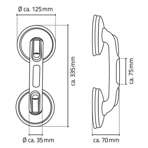 Ridder Assistent badekarsgreb m/sugekop - Sort