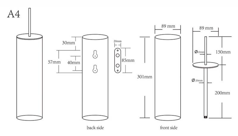 Cass&oslash;e A4 toiletb&oslash;rste t/v&aelig;g - Poleret st&aring;l