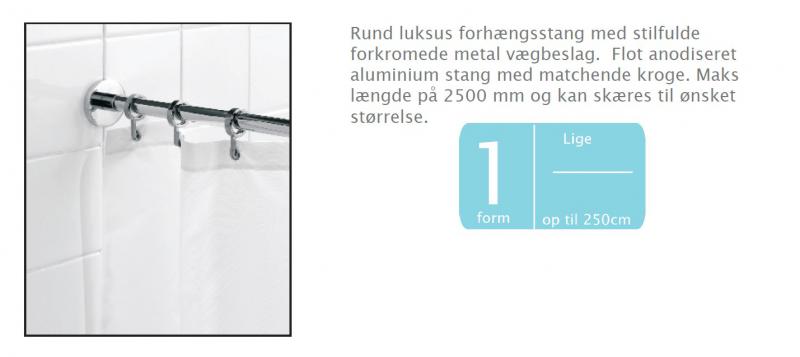 Hefe Elegant rund forh&aelig;ngsstang til badeforh&aelig;ng