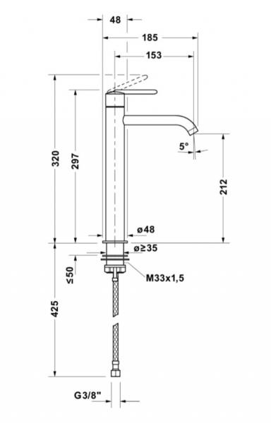 Duravit Balcoon XL bowlearmatur m/FreshStart og MinusFlow - Krom
