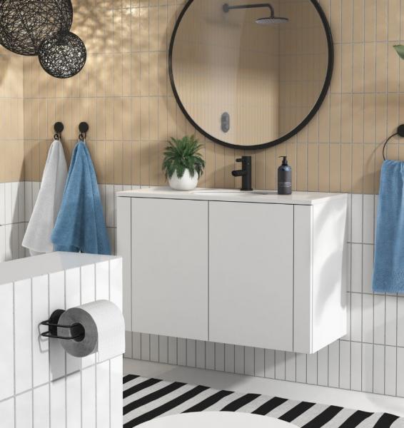 Beslagsboden Puck selvkl&aelig;bende toiletpapirholder BB3411 - Mat sort