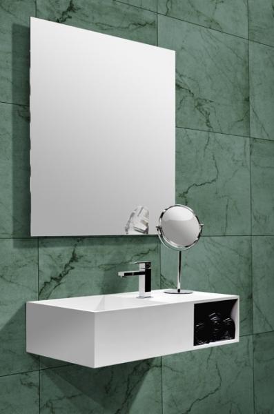 Cass&oslash;e 80 h&aring;ndvask t/v&aelig;g m/hylde - Uden overl&oslash;b - 1 hanehul