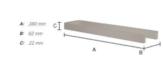 Smedbo Outline dobbelt h&aring;ndkl&aelig;destang - 380mm - Mat sort
