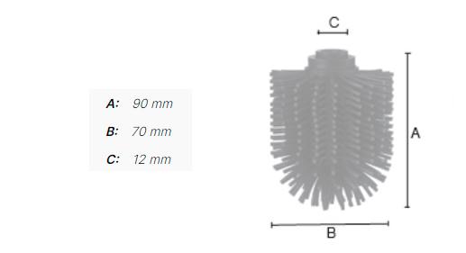 Smedbo l&oslash;st b&oslash;rstehoved til toiletb&oslash;rste - Sort TPR