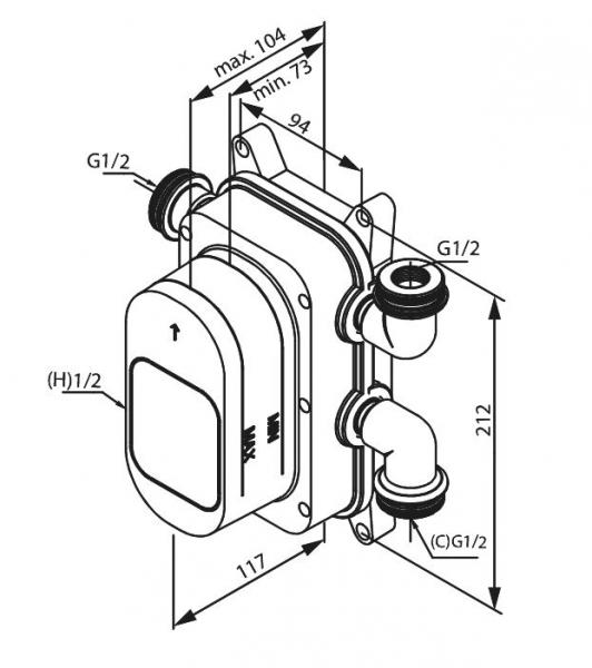 Damixa Silhouet komplet indbygningspakke til badekar � Steel