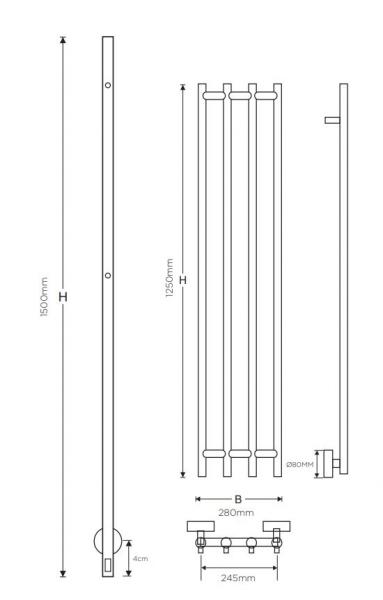 Str&oslash;mberg Leno h&aring;ndkl&aelig;det&oslash;rrer - 28x125 cm - Lakeret messing