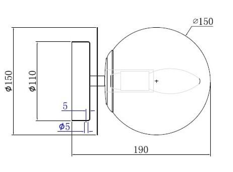 Cass&oslash;e Muro v&aelig;glampe - Hvidt glas/messing base
