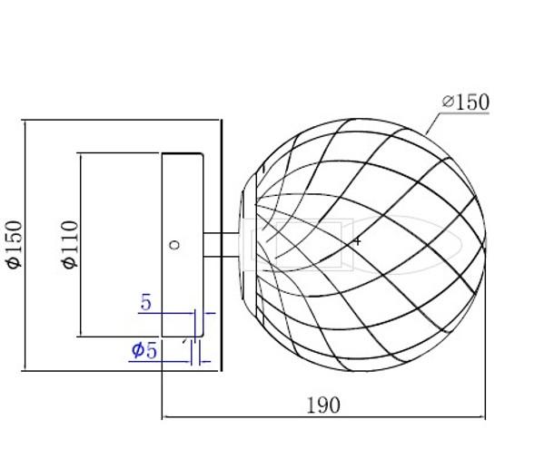 Cass&oslash;e Muro v&aelig;glampe m/m&oslash;rktonet glas - Mat sort