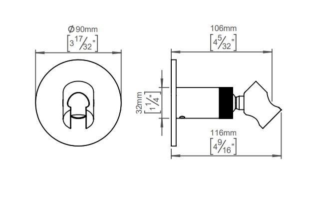 QTOO holder til h&aring;ndbruser - B&oslash;rstet rustfrit st&aring;l