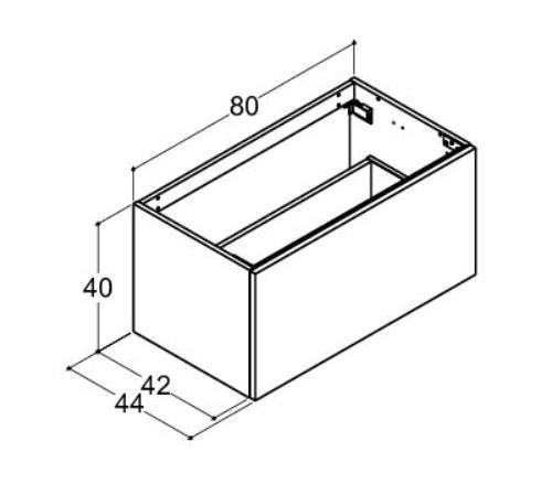 Dansani Luna sideskab 80x40 m/skuffe - Natur eg
