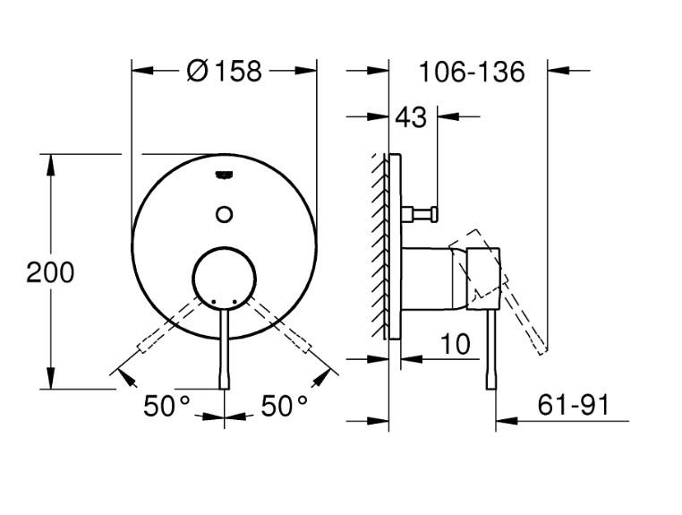 Grohe Essence komplet brusesystem m/Rainshower 310 hovedbruser & SmartActive h&aring;ndbrus til indbygning - B&oslash;rstet warm sunset