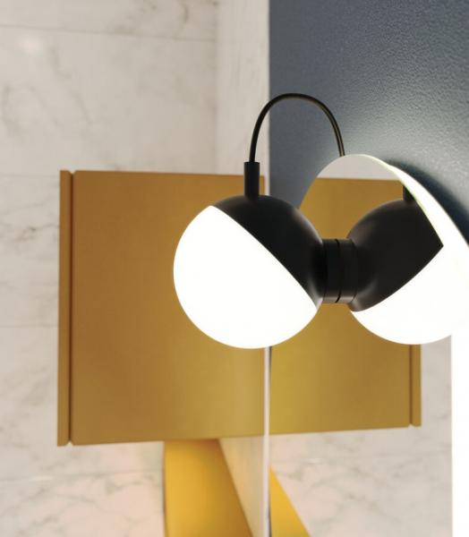 Dansani Bubble LED-lampe til spejl m/lysstyring &Oslash;120mm - Mat sort