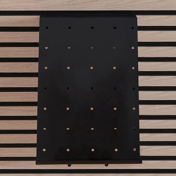 Sort skohylde til akustikpanel - 23 cm