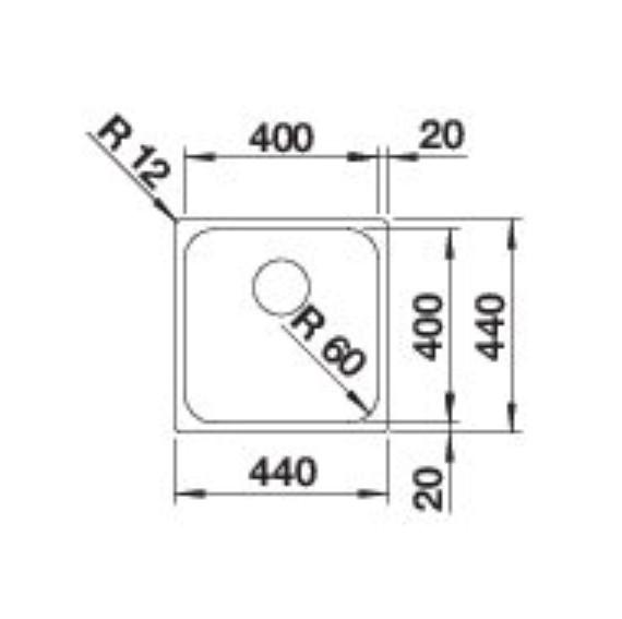 Blanco Supra 400-IF/N k&oslash;kkenvask - Rustfrit st&aring;l