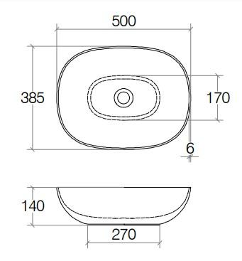 Cass&oslash;e 50 fritst&aring;ende bowlevask - Uden overl&oslash;b - Mat gr&aring;