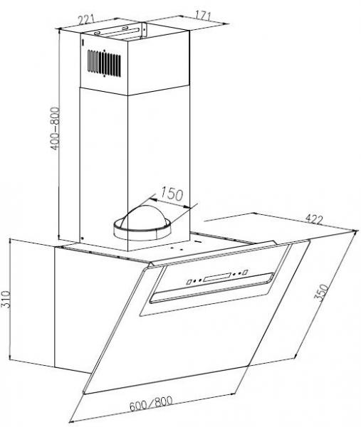 Eico Ancona 80 N emh&aelig;tte til v&aelig;gmontering - Sort