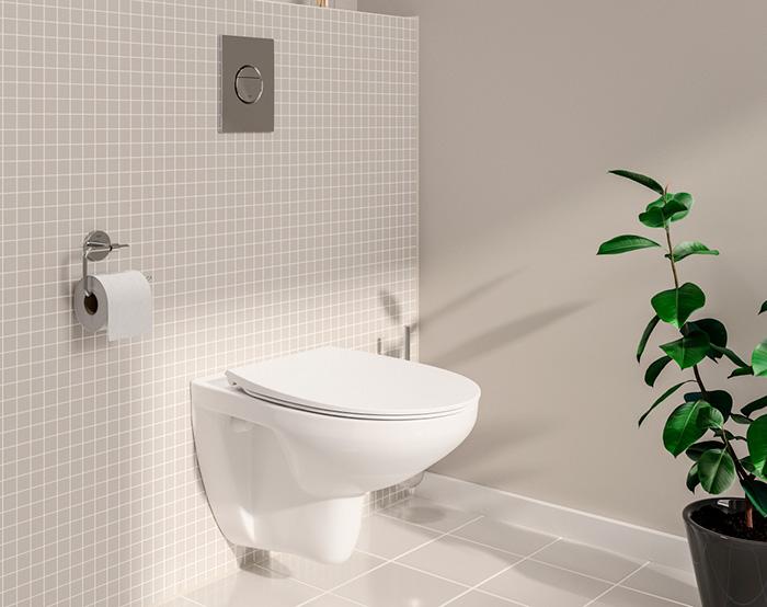 Grohe Bau Ceramic v&aelig;gh&aelig;ngt toilet inkl/slim toilets&aelig;de m/SoftClose og QuickRelease