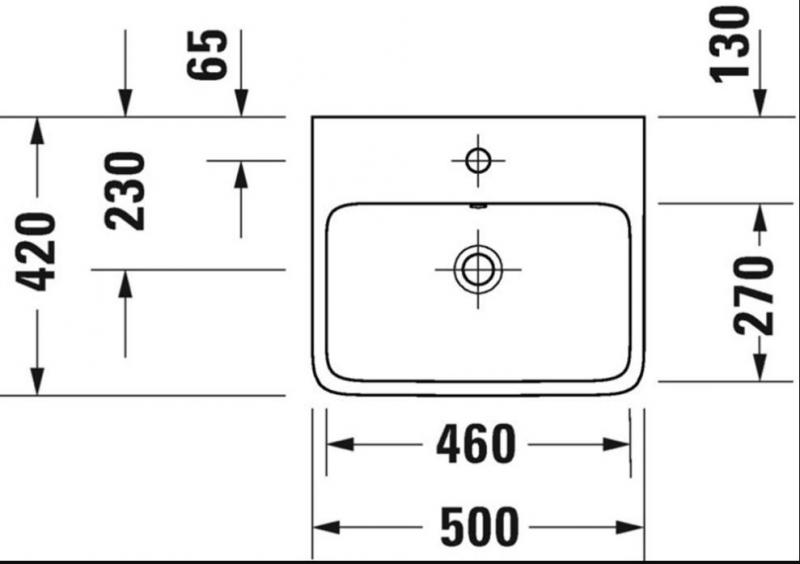 Duravit Qatego 50 h&aring;ndvask t/v&aelig;g eller m&oslash;bel - 1 hanehul