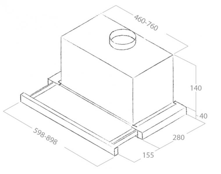 Eico Elite 14 LUX Grix 90 X emh&aelig;tte til v&aelig;gmontering m/udtr&aelig;k - Rustfrit st&aring;l