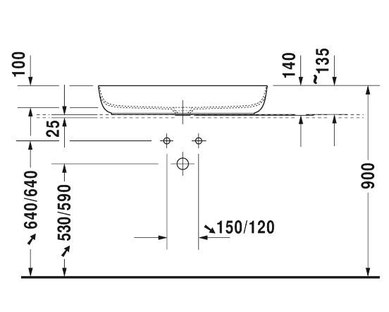 Duravit Luv 80 fritst&aring;ende bowlevask - Uden hanehul - Uden overl&oslash;b