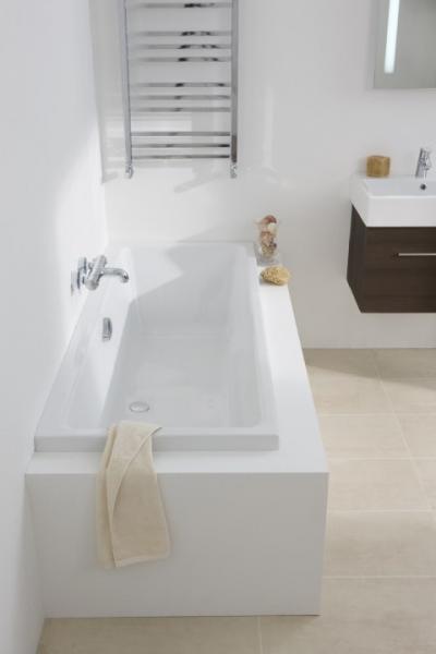 Str&oslash;mberg Quantum badekar t/indbygning 150 x 70 - 1 rygl&aelig;n