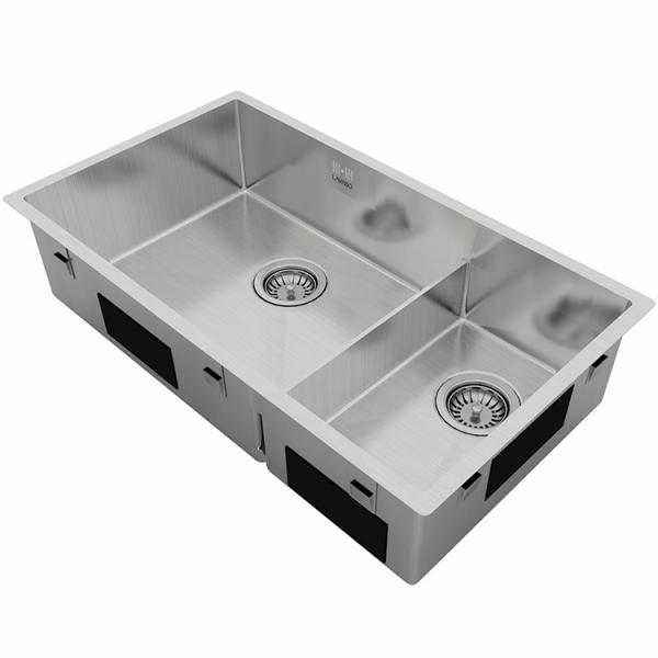 Lavabo Kubus 780 Soft Slim k&oslash;kkenvask med skyllesk&aring;l - Rustfrit st&aring;l