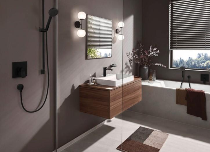 hansgrohe Vivenis 110 h&aring;ndvaskarmatur m/l&oslash;ft-op bundventil - Mat sort