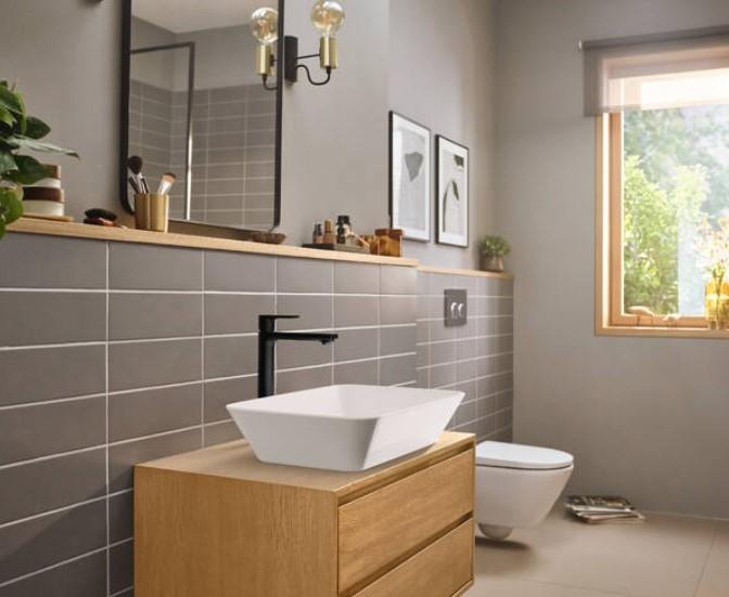 Hansgrohe Rebris E 240 h&aring;ndvaskarmatur m/Coolstart og l&oslash;ft-op bundventil - Mat sort