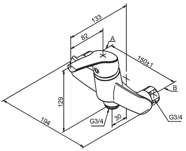 Damixa Rowan k&oslash;kkenarmatur t/v&aelig;g - Uden tud