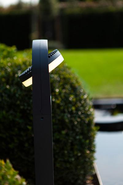 Lutec Architectural Fele udend&oslash;rs standerlampe m/LED og justerbart hoved - M&oslash;rkegr&aring;