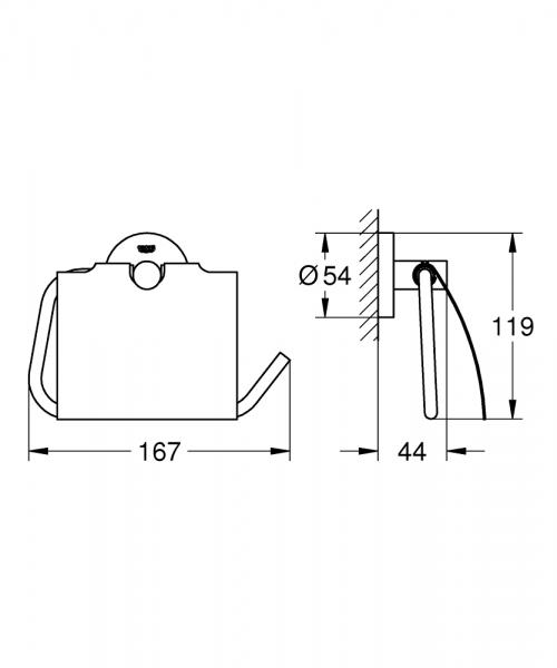 Grohe Essentials toiletrulleholder med l&aring;g - Poleret warm sunset