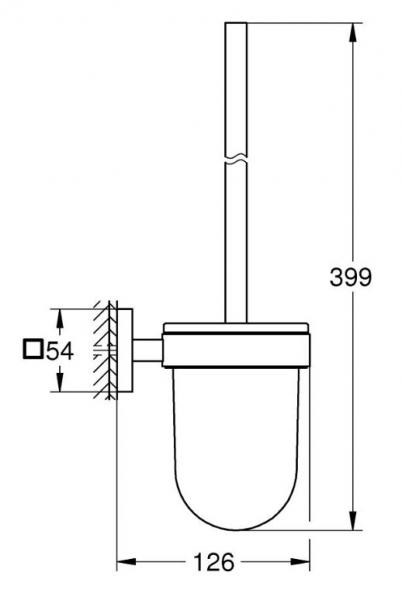 Grohe Start Cube toiletb&oslash;rste t/v&aelig;g - Krom