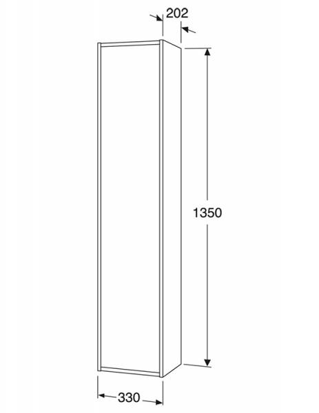 Gustavsberg Artic Small h&oslash;jskab m/spejld&oslash;r - Sort ask