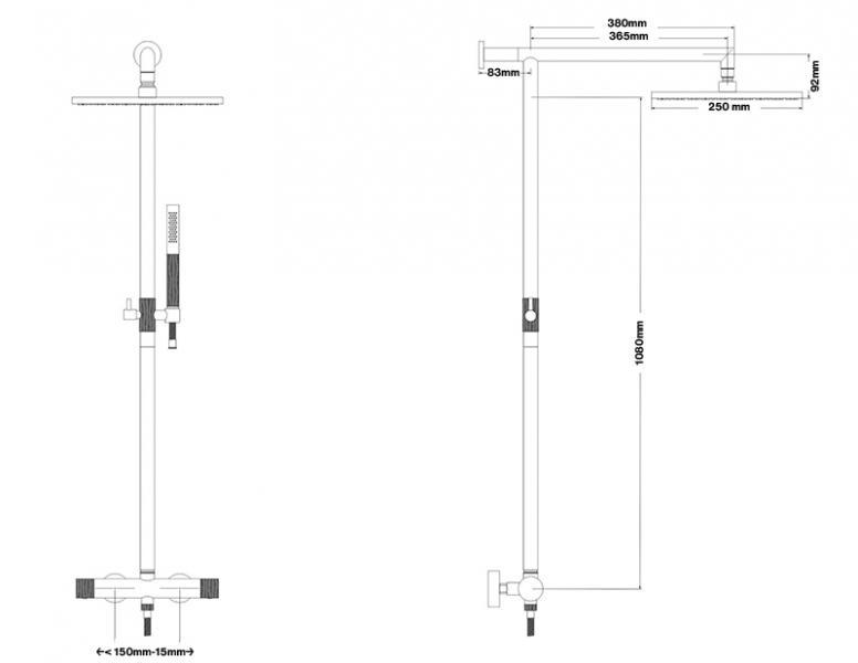 Cass&oslash;e komplet pakke til badev&aelig;relse - B&oslash;rstet kobber