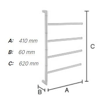 Smedbo Outline Lite 4-armet h&aring;ndkl&aelig;destang - Poleret rustfrit st&aring;l