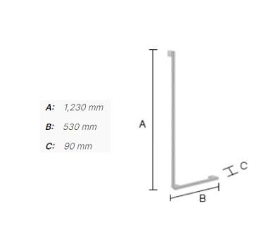 Smedbo Living greb til hj&oslash;rne m/brusestang - Krom - Venstre