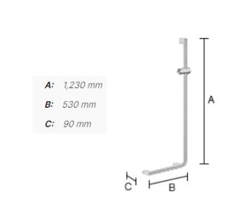 Smedbo Living greb til hj&oslash;rne m/brusestang - Krom - H&oslash;jre