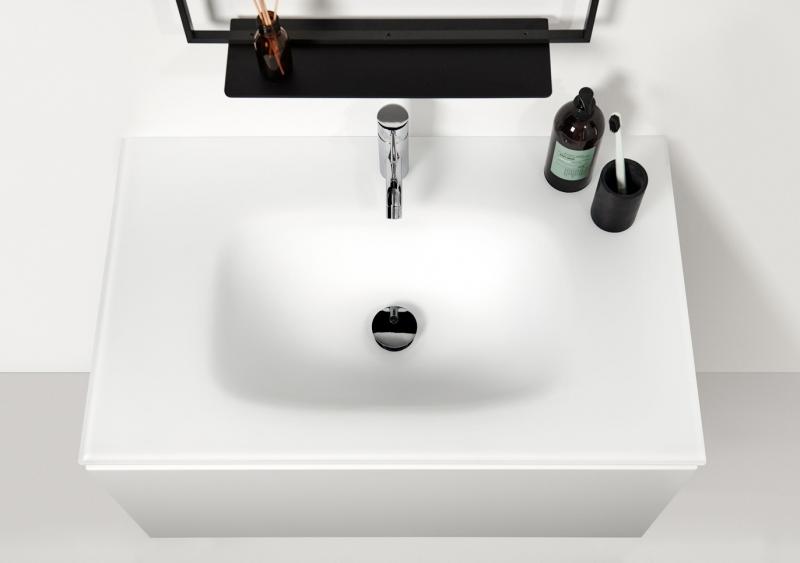 Bath 101 m&oslash;belvask i glas - Mat hvid