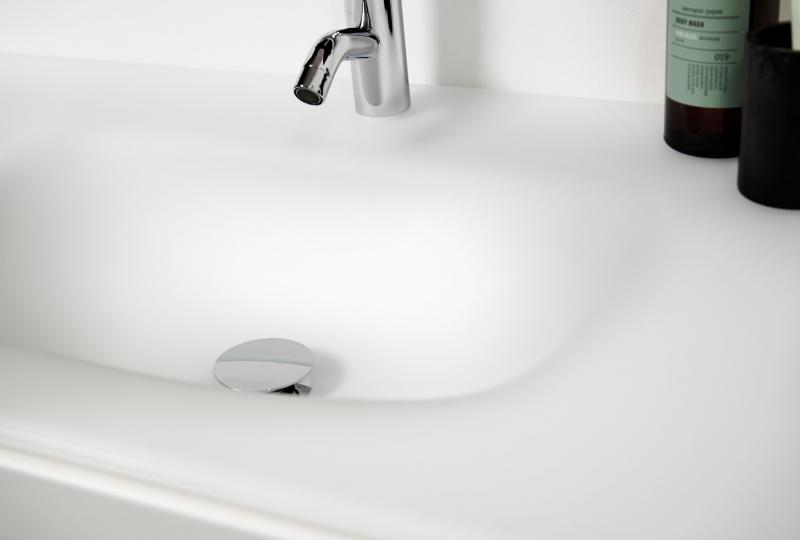 Bath 121 m&oslash;belvask i glas - Mat hvid