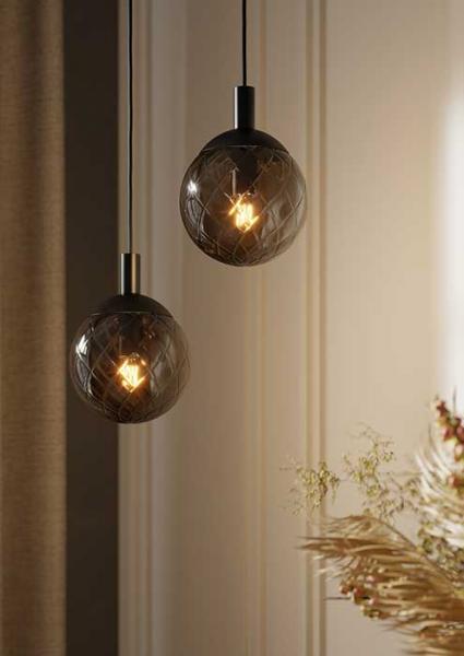 Cass&oslash;e Luna pendel m/m&oslash;rktonet glas - Mat sort