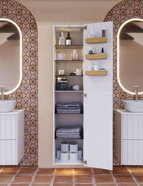 Dansani Luna Vintage 40 h&oslash;jskab B m/l&aring;ge - H&oslash;jreh&aelig;ngslet - Hvid mat