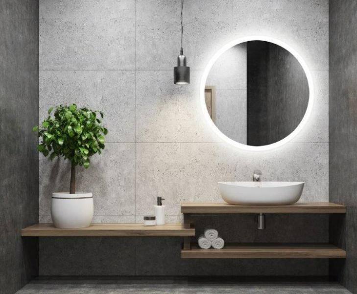 Sandra rundt spejl m/integreret LED lys og backlight - &Oslash;100 cm