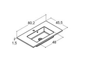 Dansani Luna Urban 80 m&oslash;bels&aelig;t m/Minore vask og skuffer - H&oslash;j - Hvid mat