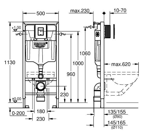 Duravit Me by Starck Compact toiletpakke inkl. s&aelig;de m/softclose, Wondergliss, cisterne og sort betjening
