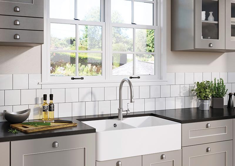 Blanco Villae Farmhouse 80 dobbelt k&oslash;kkenvask i porcel&aelig;n